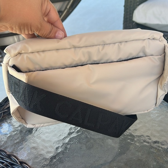 CALPAK Luka Belt Bag in Oatmeal | Puffy Crossbody Sling - Picture 2 of 12